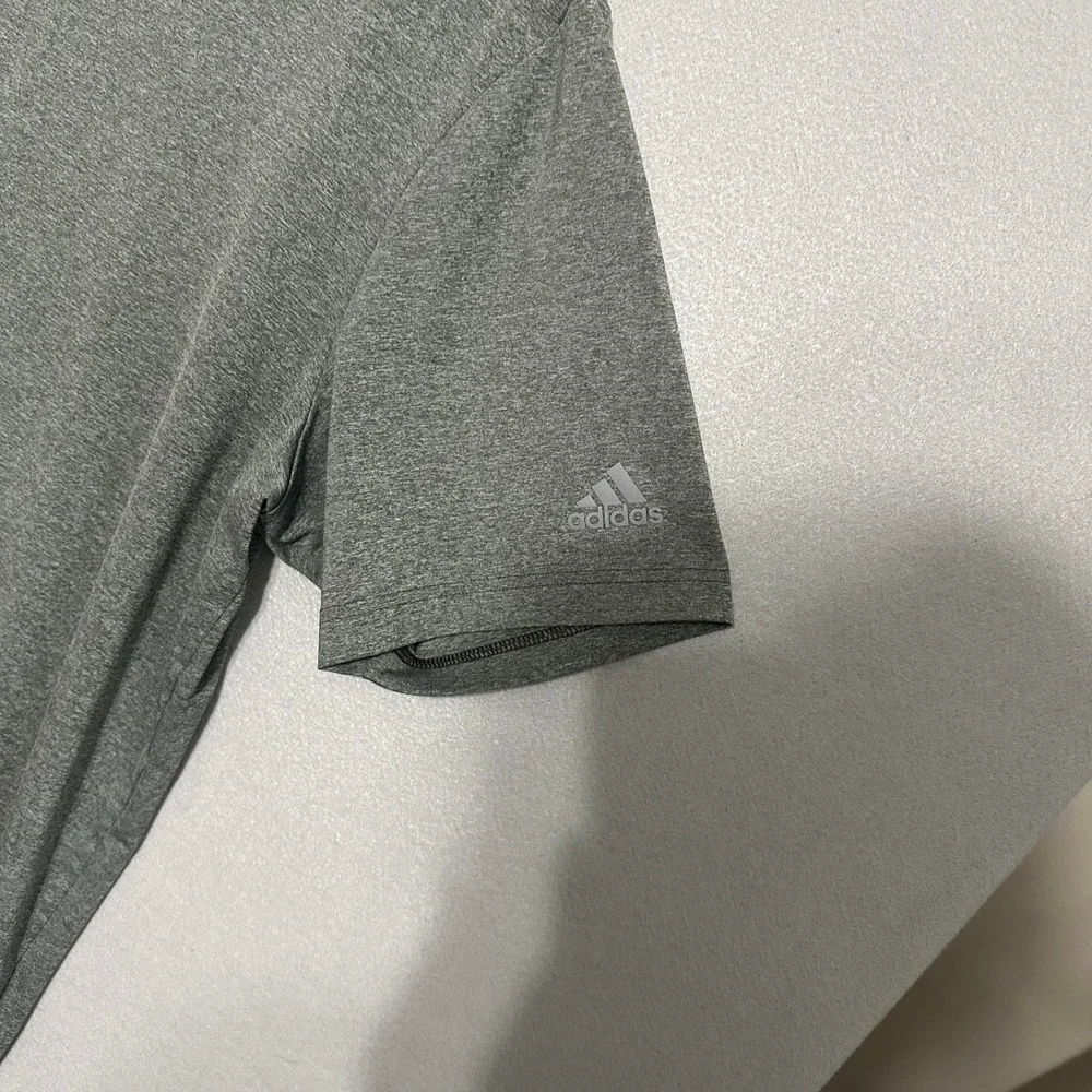 Adidas Mens XL‎ Grey Heather Short Sleeve Golf Polo Shirt Athletic Performance